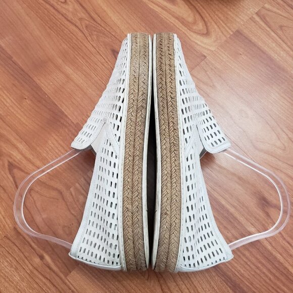 Miu Miu Leather Mesh Platform Espadrilles White Slip On Sz 40 - Picture 4 of 10